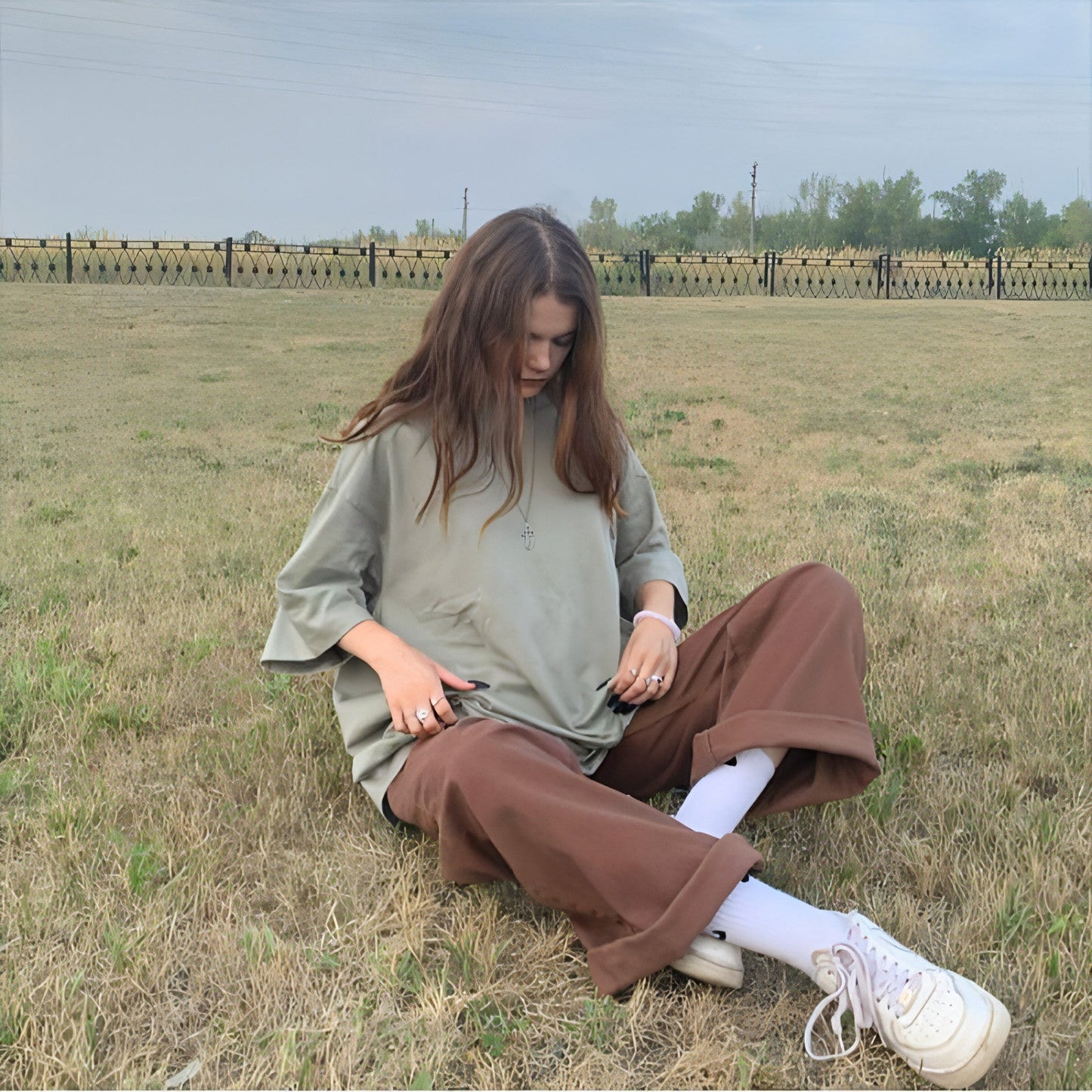 Retro American High-Waist Brown Straight-Leg Jeans