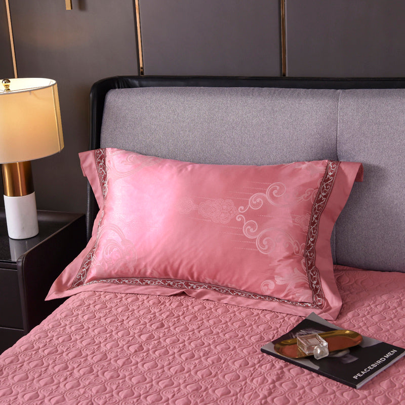 Cotton Satin Jacquard Single Pillowcase For A Pair Of Two