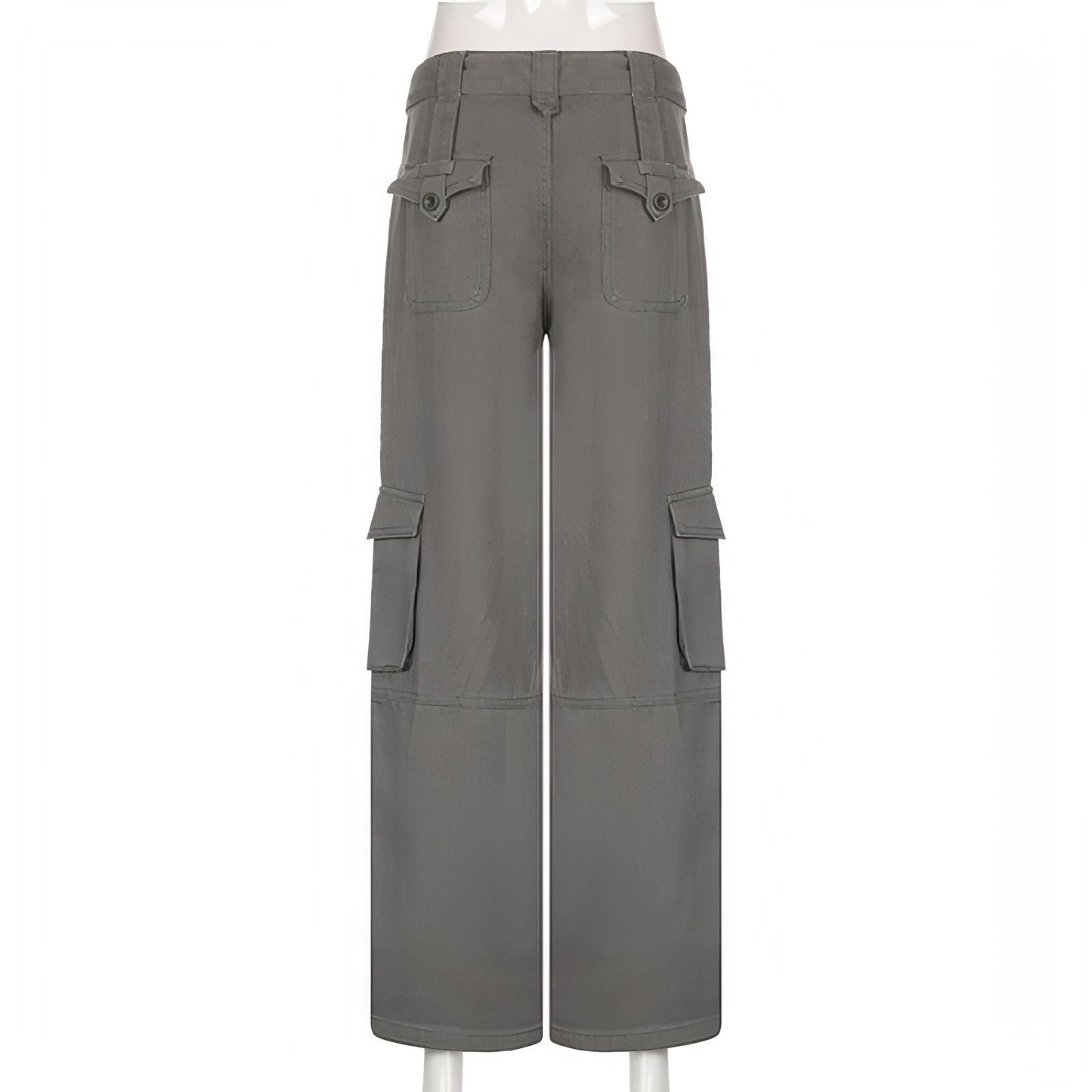 High-Waist Utility Cargo Jeans with Belt