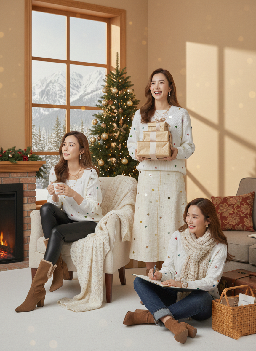 Velana Cozy Ribbed Knit Sweater – Heart Detail